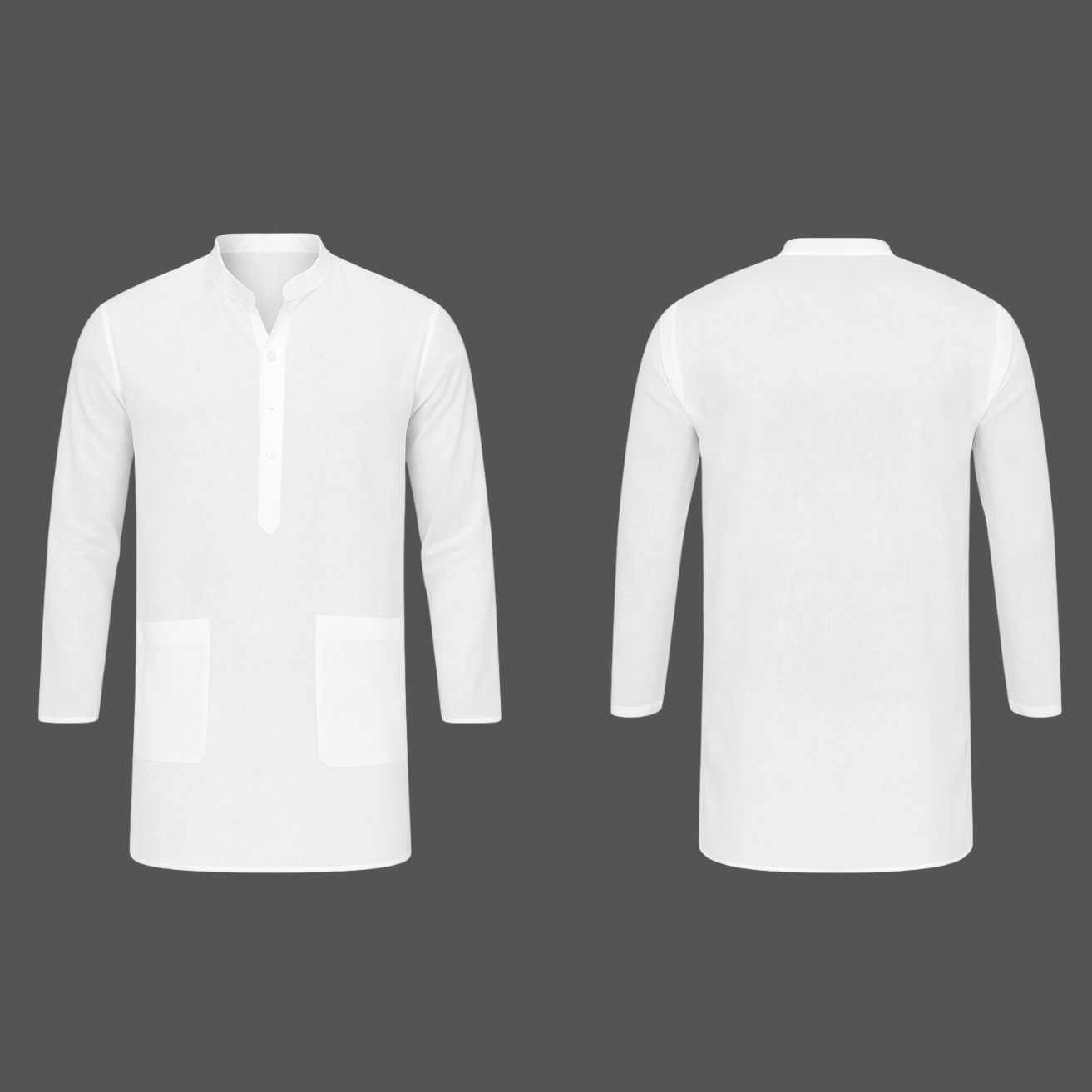 White Men’s Plain Kurta | 150 GSM Premium Cotton Blend | Ideal for Festivals & Events