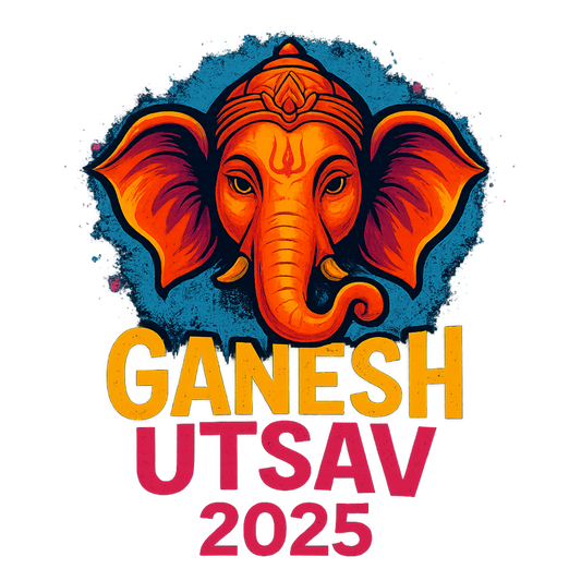 Ganesh Chaturthi White Polyester T-Shirt – Cute Trendy Ganesh Logo Design | Unisex Festive Tee