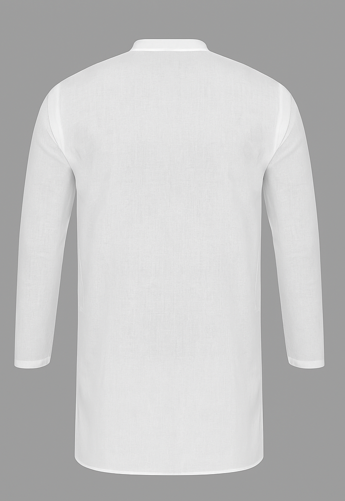White Men’s Plain Kurta | 150 GSM Premium Cotton Blend | Ideal for Festivals & Events