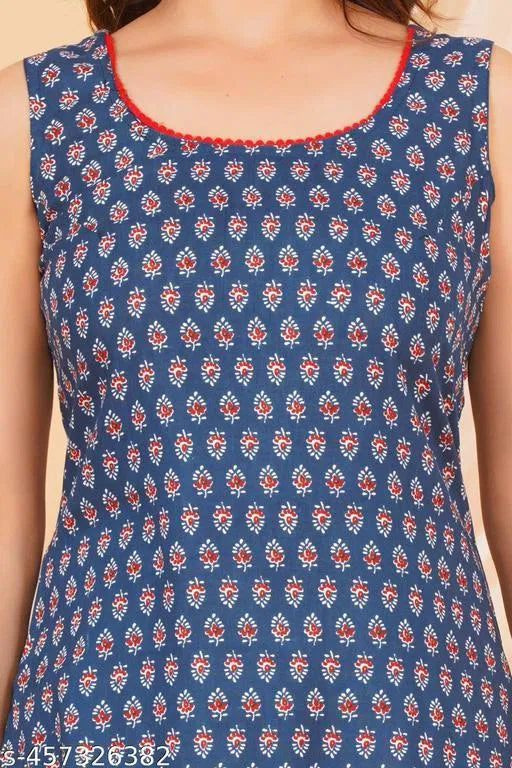 Women's Casual Sleeveless Daily Wear Kurti – Comfortable & Stylish Regular/Fancy Kurti